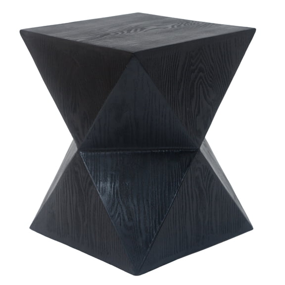 GDF Studio Modern Prismatic Symmetry Hourglass Accent Table, Black