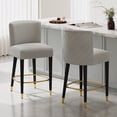 thumbnail image 1 of GDF Studio Modern Tufted Counter Height Bar Stools with Gold Footrests and Black Solid Wood Legs, Set of 2, Grey, 1 of 11