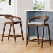 Counter Stools Images GDF Studio Modern Counter Stools with Cutout Barrel Back, Upholstered ...