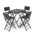 thumbnail image 1 of GDF Studio Monteria Outdoor Wicker Folding 5 Piece Bar Set, Multibrown, 1 of 13