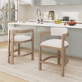 thumbnail image 1 of GDF Studio Morden Counter Stool Set with Curved Wood Backrest, Set of 2, Natural, 1 of 8