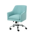 thumbnail image 1 of GDF Studio Morgan Mid Century Modern Fabric Home Office Chair, Blue and Chrome, 1 of 8