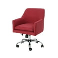 thumbnail image 1 of GDF Studio Morgan Mid Century Modern Fabric Home Office Chair, Red and Chrome, 1 of 7