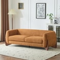 thumbnail image 1 of GDF Studio Nate Boucle Upholstery 3-seater Sofa, Rounded Design with Solid Wood Wedge Legs, Plush Cushions, Caramel, 1 of 8