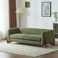 thumbnail image 1 of GDF Studio Nate Boucle Upholstery 3-seater Sofa, Rounded Design with Solid Wood Wedge Legs, Plush Cushions, Olive Green, 1 of 9