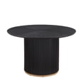 thumbnail image 1 of GDF Studio Natural Grain Finish Round Dining Table, Black, 1 of 6