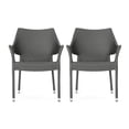 thumbnail image 1 of GDF Studio Nazir Outdoor Wicker Stacking Dining Chairs, Set of 2, Gray, 1 of 8