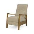 thumbnail image 1 of GDF Studio Neihart Contemporary Channel Stitch Pushback Recliner, Sand Fabric and Teak, 1 of 13
