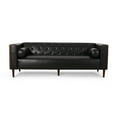 thumbnail image 1 of GDF Studio Neilan Contemporary Faux Leather Tufted Deep Sofa, Midnight Black, 1 of 11