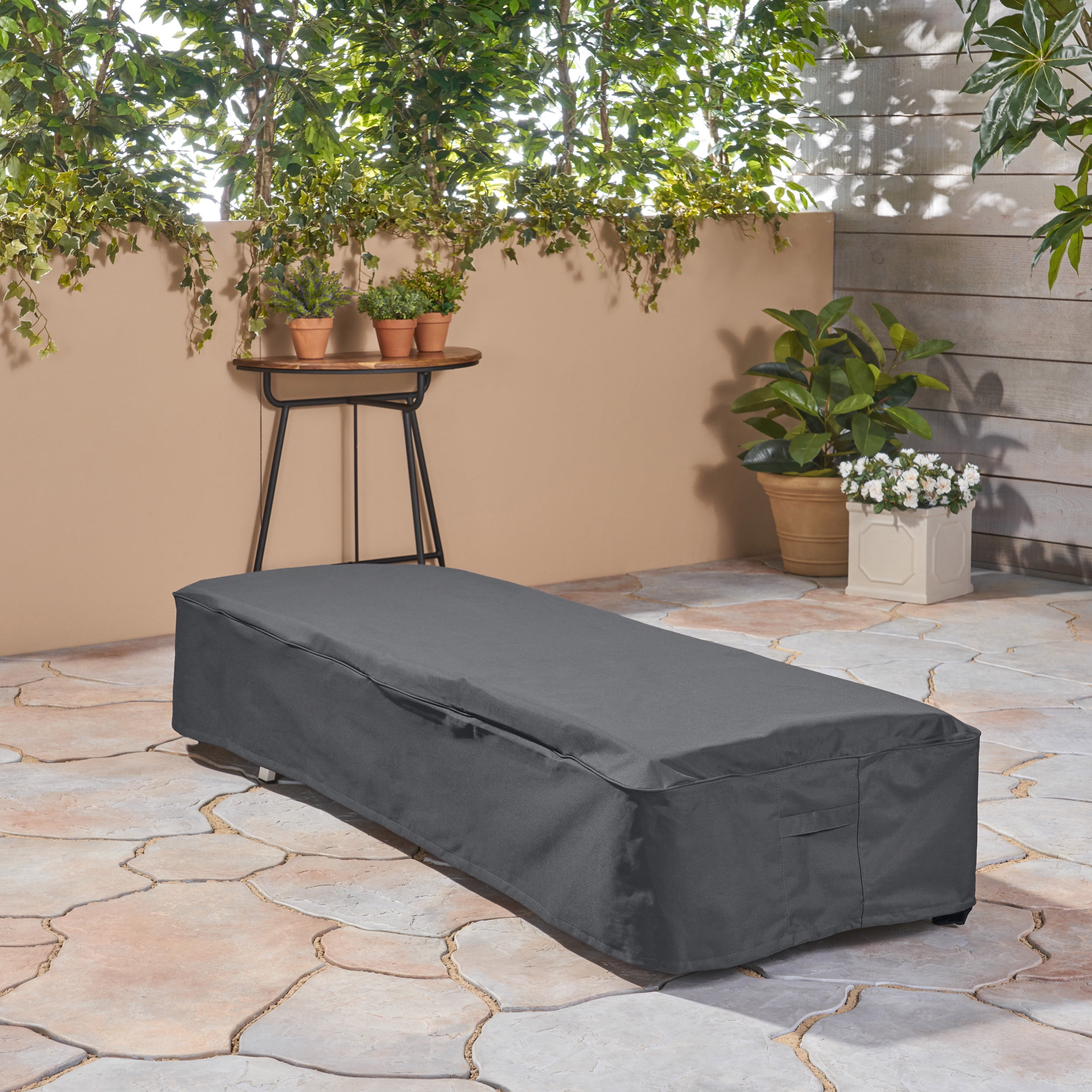 Gray Waterproof Fabric Outdoor Chaise Lounge Cover