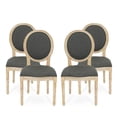 thumbnail image 1 of GDF Studio Newman French Country Fabric Dining Chairs, Set of 4, Black Checkerboard, Dark Gray, and Natural, 1 of 8