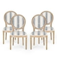 thumbnail image 1 of GDF Studio Newman French Country Fabric Dining Chairs, Set of 4, Dark Blue Stripes and Light Beige, 1 of 8