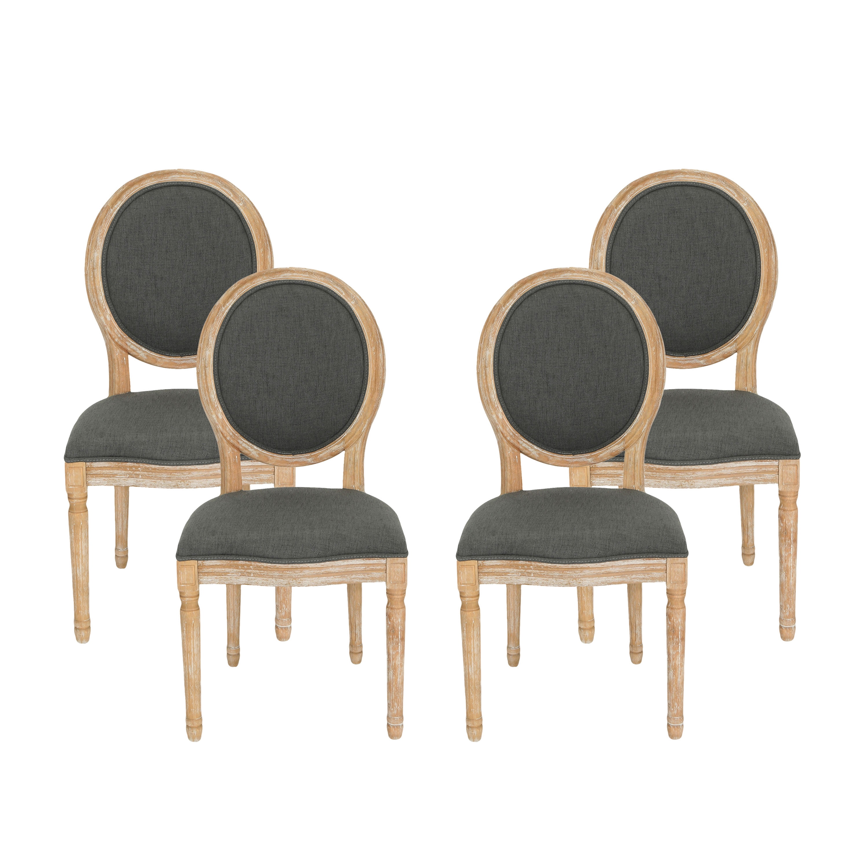 GDF Studio Newman French Country Fabric Dining Chairs, Set of 4, Floral