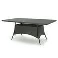 thumbnail image 1 of GDF Studio Niclas Outdoor Wicker Rectangular Dining Table, Gray, 1 of 12