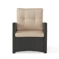 thumbnail image 1 of GDF Studio Nikki Outdoor Wicker Club Chair with Cushions, Dark Brown and Beige, 1 of 11