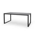 thumbnail image 1 of GDF Studio Noah Outdoor Aluminum Rectangular Dining Table Black, 6 Person, 1 of 9