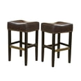 thumbnail image 1 of GDF Studio Ogden Contemporary Faux Leather 30 Inch Backless Barstool, Set of 2, Ivory and Matte Black, 1 of 6