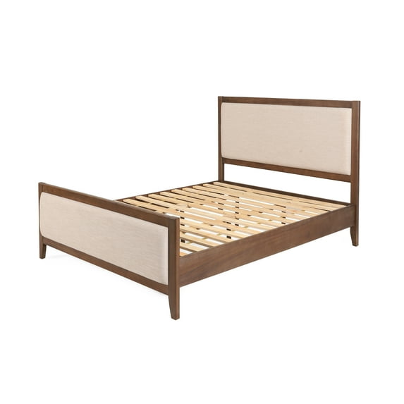 GDF Studio OkiOki Coastal Acacia Wood Bed, Light Brown Glaze King