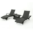 thumbnail image 1 of GDF Studio Olivia Outdoor Wicker 3 Piece Adjustable Chaise Lounge Chat Set, Gray, 1 of 13