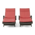 thumbnail image 1 of GDF Studio Olivia Outdoor Wicker Adjustable Chaise Lounges with Cushion, Set of 2, Multibrown and Red, 1 of 9