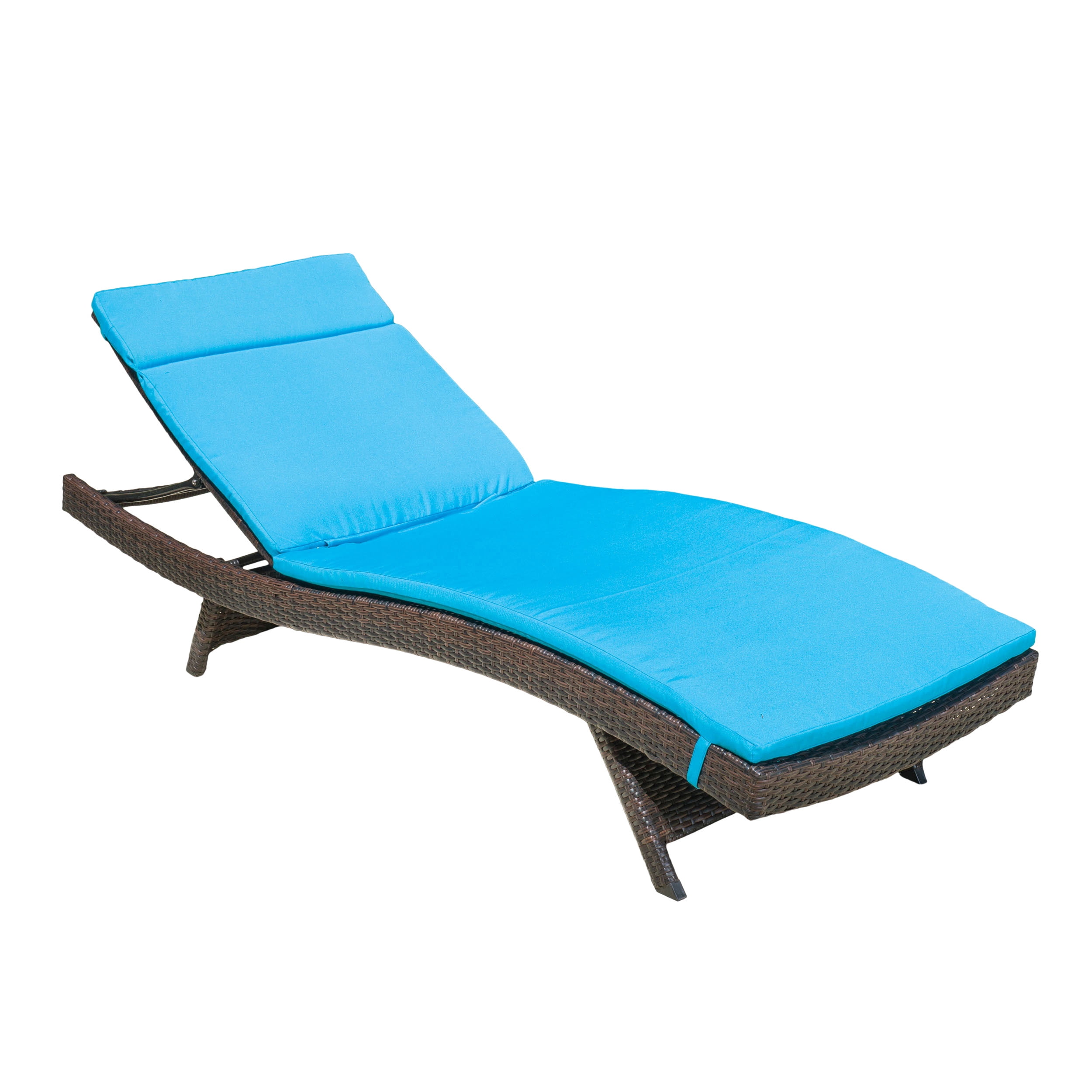 GDF Studio Olivia Outdoor Wicker Armless Adjustable Chaise Lounge with