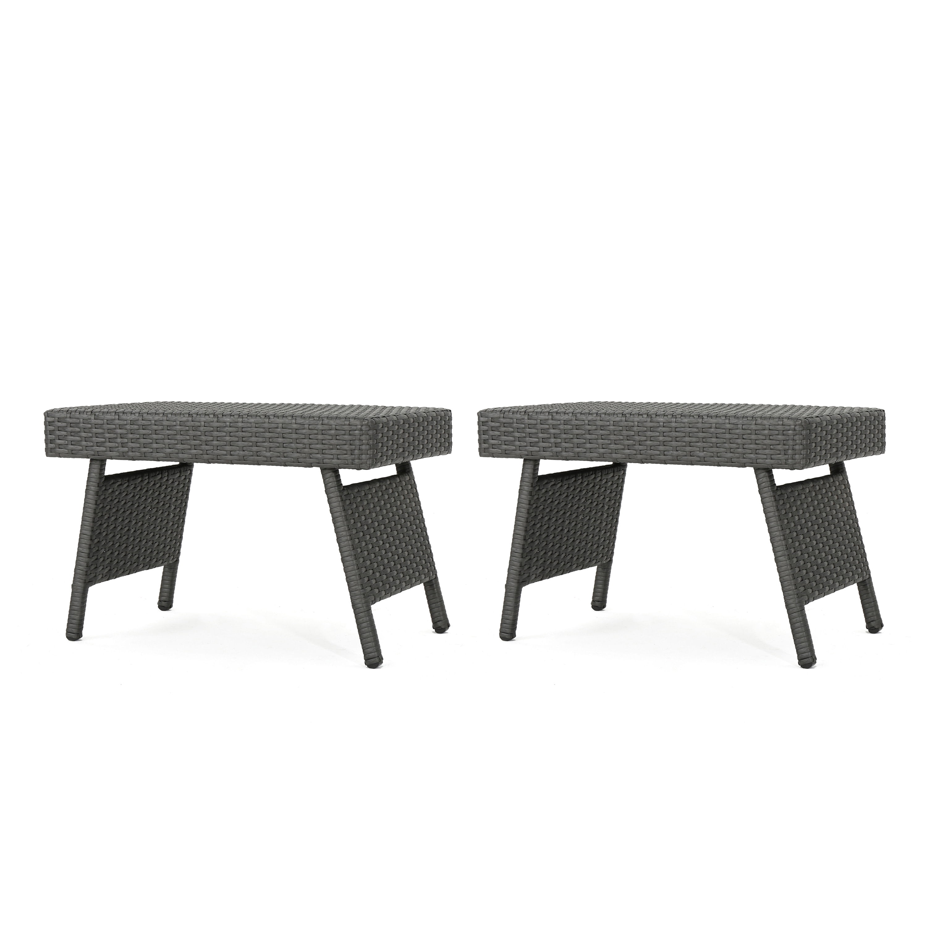 Premium Outdoor Folding Wooden Side Table - Dark Gray main image 1
