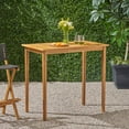 thumbnail image 1 of GDF Studio Omaha Outdoor Acacia Wood Rectangular Bar Table, Teak, 1 of 10