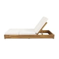 thumbnail image 1 of GDF Studio Outdoor Adjustable Acacia Wood Chaise Lounge with Cream Cushion, 1 of 6