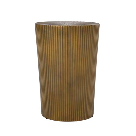 GDF Studio Pamsha Modern Iron Sunburst Side Table, Brushed Antique Gold