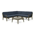 thumbnail image 1 of GDF Studio Parma Outdoor Acacia Wood 5 Seater Sectional Sofa Set, Gray and Dark Gray, 1 of 10
