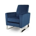 thumbnail image 1 of GDF Studio Pendry Modern Upholstered Pushback Recliner, Cobalt Velvet and Silver, 1 of 7