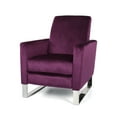 thumbnail image 1 of GDF Studio Pendry Modern Upholstered Pushback Recliner, Eggplant Purple Velvet and Silver, 1 of 7