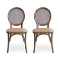 thumbnail image 1 of GDF Studio Penway King Louis Elm Wood and Rattan Dining Chairs, Set of 2, Brown, 1 of 8