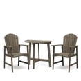thumbnail image 1 of GDF Studio Perkins Outdoor Acacia Wood 3 Piece Adirondack Bistro Set with Half Round Table, Gray, 1 of 11