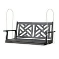 thumbnail image 1 of GDF Studio Petes Outdoor Acacia Wood Hanging Porch Swing, Dark Gray, 1 of 6