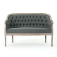 thumbnail image 1 of GDF Studio Phillips Traditional Fabric Tufted Upholstered Loveseat, Dark Gray and Antique, 1 of 8