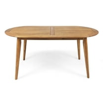 GDF Studio Pike Outdoor Acacia Wood Oval Dining Table, Teak