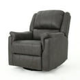 thumbnail image 1 of GDF Studio Pismo Contemporary Upholstered Swivel Gliding Recliner, Slate Microfiber and Black, 1 of 12