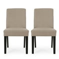 thumbnail image 1 of GDF Studio Pocatello Contemporary Fabric Upholstered Dining Chairs, Set of 2, Taupe and Espresso, 1 of 10
