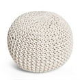 thumbnail image 1 of GDF Studio Poona Handcrafted Modern Cotton Pouf, Ecru, 1 of 7