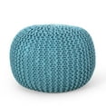 thumbnail image 1 of Barwick Modern Knitted Cotton Round Pouf, 1 of 8
