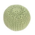thumbnail image 1 of GDF Studio Poona Modern Handmade Fabric Knit Round Pouf, Green, 1 of 7
