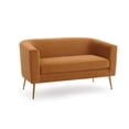 thumbnail image 1 of GDF Studio Portland Portia Indoor Velvet Glam Loveseat, Tumeric, 1 of 8