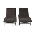 thumbnail image 1 of GDF Studio Portofine Outdoor Wicker Chaise Lounge, Set of 2, Brown, 1 of 14