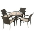 thumbnail image 1 of GDF Studio Radley 5 Piece- Dining Set, Multi Brown and Beige, 1 of 9
