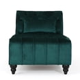 thumbnail image 1 of GDF Studio Rafaela Indoor Tufted Chaise Lounge, Dark Teal and Dark Brown, 1 of 4