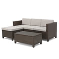 thumbnail image 1 of GDF Studio Raleigh Outdoor 5 Piece L-Shape Wicker Sectional W/ Cushions, Gray, 1 of 16