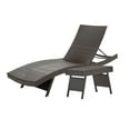 thumbnail image 1 of GDF Studio Raleigh Outdoor Wicker Chaise Lounge and Table Set, Brown, 1 of 11