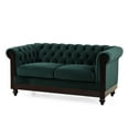 thumbnail image 1 of GDF Studio Ramona Indoor Velvet Tufted Love Seat in Blue, 1 of 1