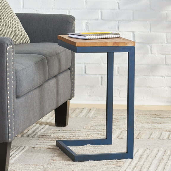 GDF Studio Ramona Rectangular Firwood C-Shaped Table, Antique, Medium